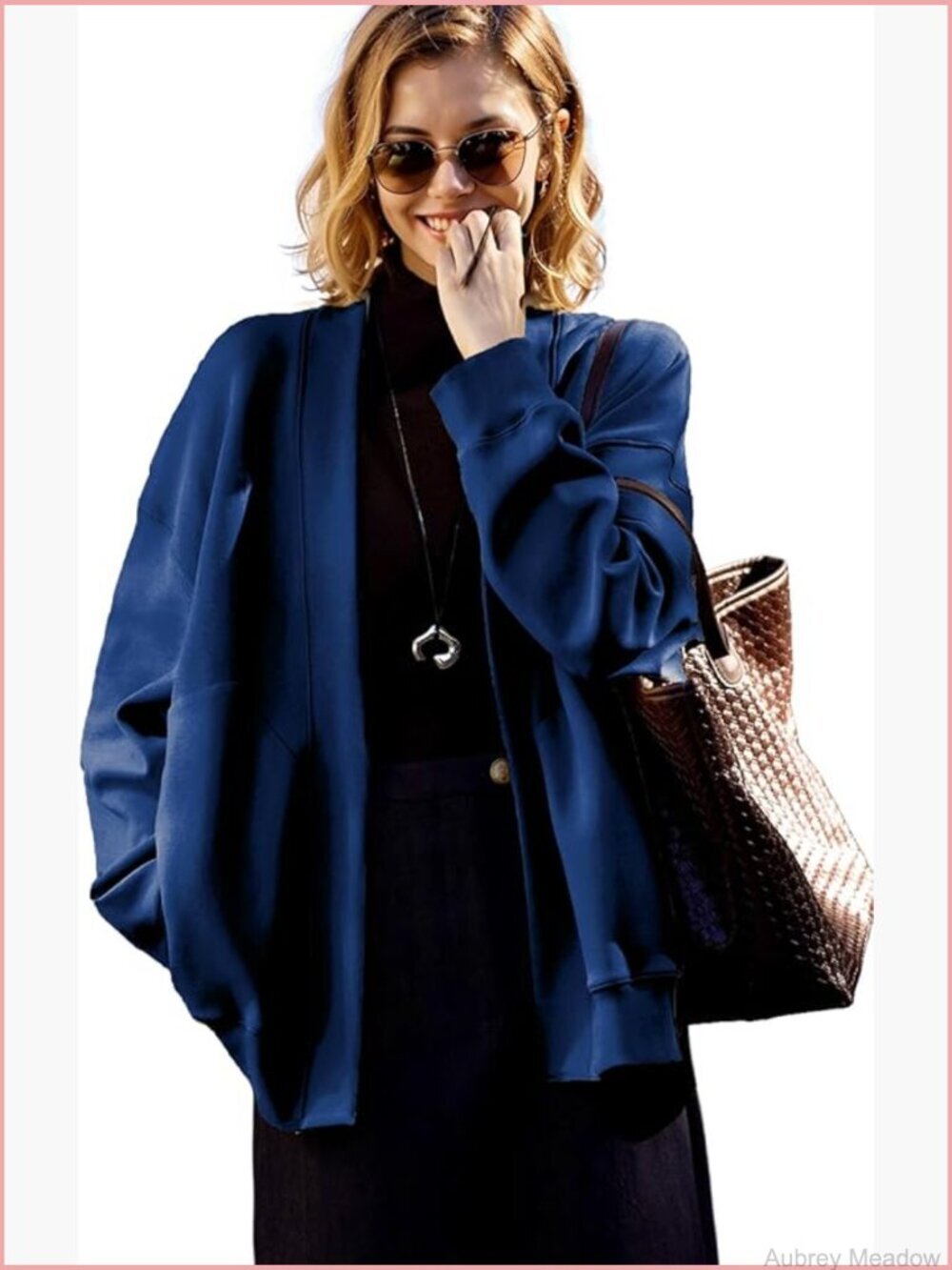 Oversized Women's Athletic Sweatshirt Blazer Cardigan with Pockets